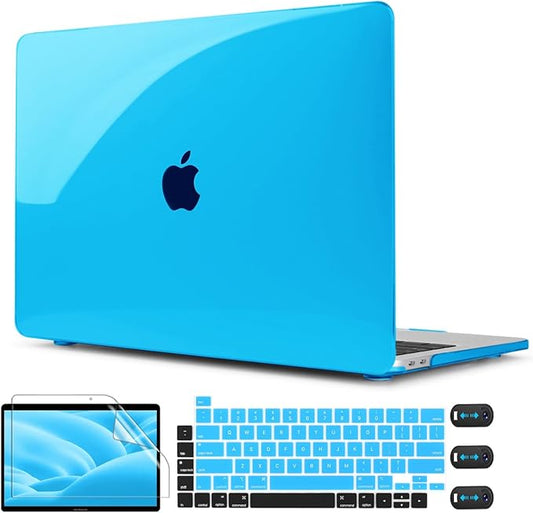 CISSOOK Laptop Case for MacBook Pro 13 Inch 2025-2016 Release Model A2338 A2251 A2289, Hard Shell Case with Keyboard Cover &Screen Protector for MacBook Pro 13" M1 M2 -Sky Blue