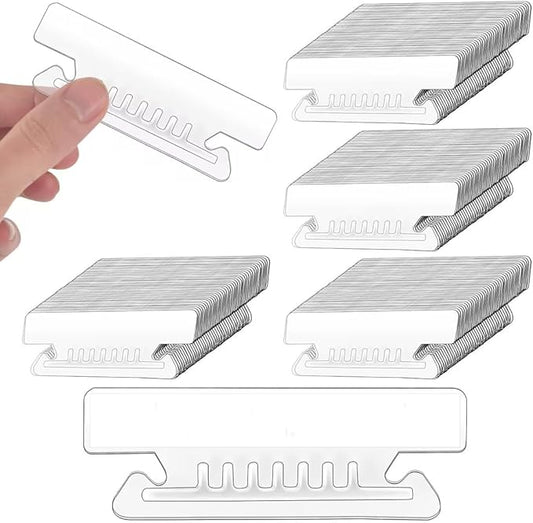 200 Pcs 3 1/2 Inch Hanging File Folder Tabs - Plastic, Clear, Insertable for Office, School