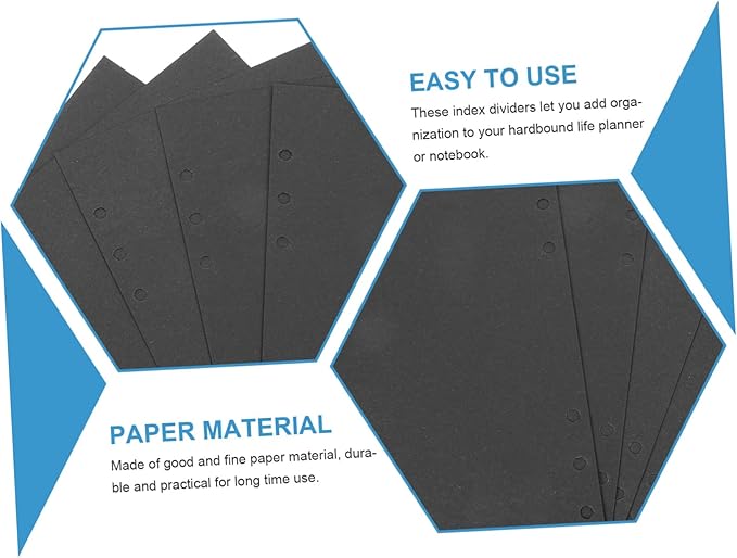 15Pcs Paper Binder Dividers with Index Tabs Replaceable Classification Tabs for Notebooks Planners Office Filing School Book Annotation Supplies Decorative Separators