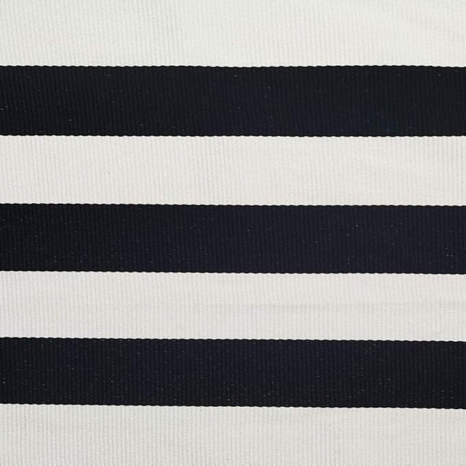 CAINANEL Black and White Area Rug 5' x 7' Indoor Outdoor Rug Hand Woven Farmhouse Striped Rug Outdoor Reversible Mat for Front Porch/Dining Room/Bedroom/Kitchen/Living Room Rug