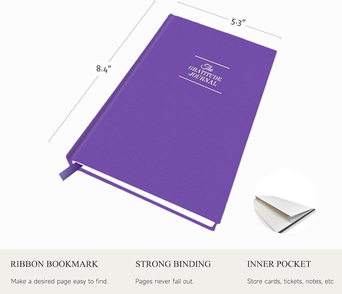 The Gratitude Journal - a Few Minutes a Day for More Happiness, Optimism, Affirmation & Reflection - An Effective Manifestation Guide Journal, Undated Daily Journals for Women & Men (Purple)