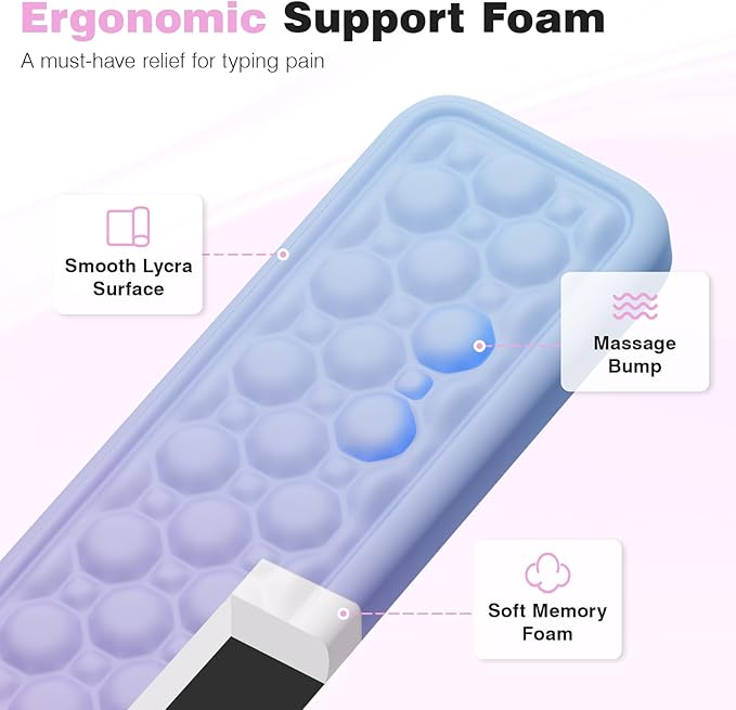 Ospelelf Keyboard Wrist Rest Pad for Computer, Ergonomic Large Mouse Pad with Wrist Support, Office Arm Rest, Purple