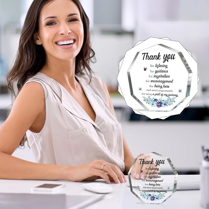 Teacher Inspirational Thank You Gifts for Women Men Boss Colleague Friends Office Staff Gift for Coworker Leaving Job Goodbye Farewell Appreciation Gifts Acrylic Decorative Signs Plaques