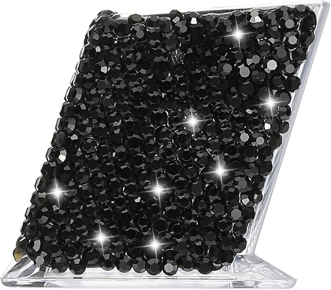 PATIKIL Rhinestone Business Card Holder, Crystal Business Card Holders Bling Business Card Organizer Display Stand for Desktop Desk Office Exhibition, Black