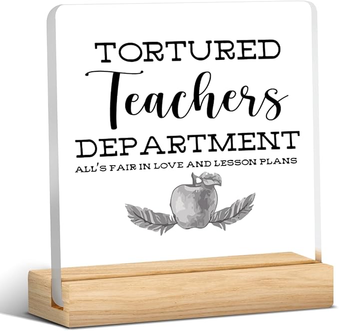 Funny Teacher Appreciation Gifts for Women Teacher Men Birthday Thank You Gifts Ideas for Teachers Office Desk Decor for Home Acrylic Sign Christmas Gift