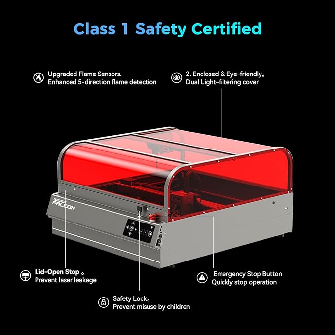 Creality Laser Engraver Faclon2 Pro S 40W Desktop Diode Laser Cutter and Engraver Machine with Enclosure,Smart Camera,Air Assist,Engraving Machine for Wood Acrylic Leather Stone Metal