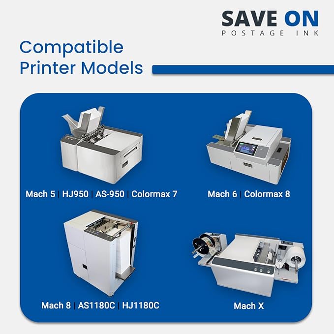 Quadient Memjet M5K250-N Compatible High Capacity Cyan Printer Ink Tank (250ml) - Printer Ink Cartridge for Mach Series Quadient & Hasler Printers - Fade-Resistant Replacement Inkjet Printer Ink