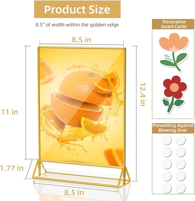 Acrylic Sign Holder 8.5X11 Clear Sign Holder,Double Sided Flyer Holder, Table Menu Holder Display Stand for Wedding Table Number (6pcs)