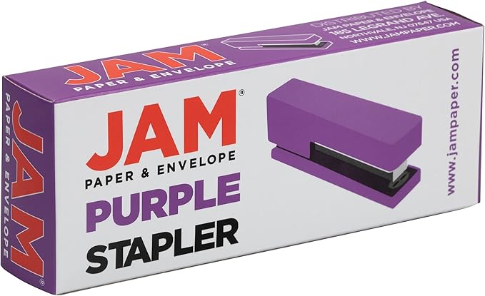 JAM PAPER Modern Desk Stapler - Purple - Sold Individually