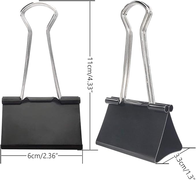 DSTELIN Extra Large Binder Clips 2.4-Inch (18 Pack), Big Paper Clamps for Office Supplies, Black