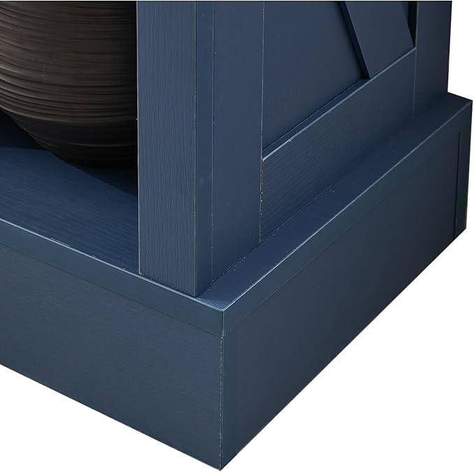 8 Cube Storage Organizer, 2 Tier Bookshelf for Living Room, Farmhouse Bookcase with Led, Kids Toy Storage Cabinet, Wall Cubby Shelves for Home Decor, Wood Display Cabinet for Bedroom, Blue