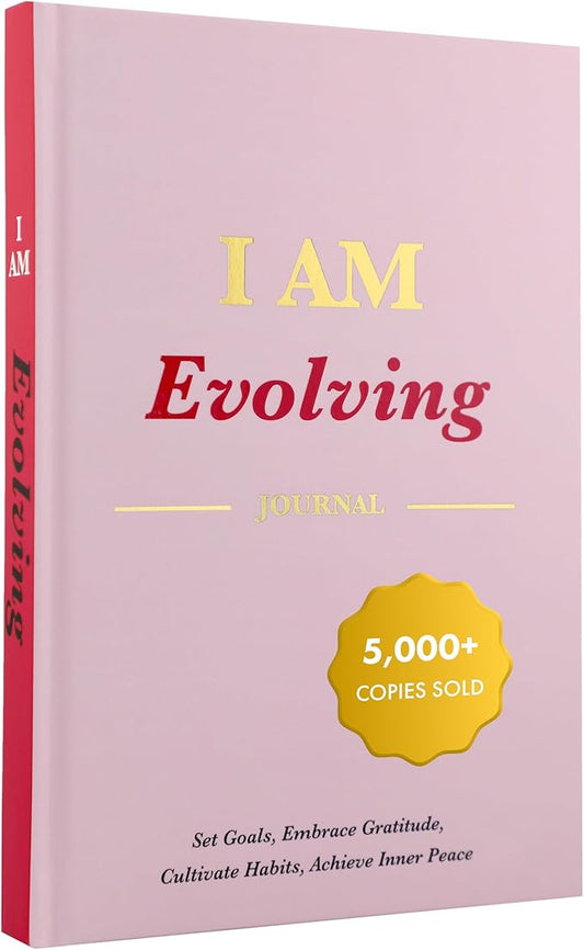 iAmEvolving Journal – Guided Gratitude & Goal Planner with Habit Tracker, Mindfulness Prompts & Daily Reflection | Undated 6-Month Self-Care & Wellness Notebook for Personal Growth (Misty Rose)