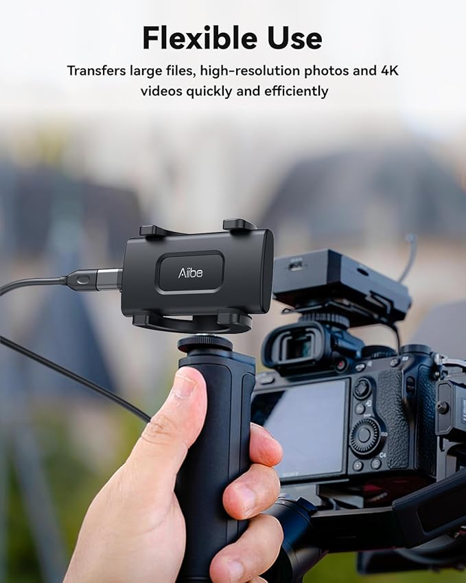 Aiibe 1TB External SSD USB C Portable SSD USB 3.2 Gen 2, Up to 1050MB/s, External Solid State Drive 1TB External Hard Drive for iPhone 16/15, Laptop, Mac and PS5 (Black)