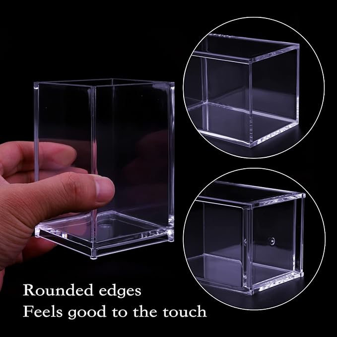 Acrylic Pen Holder,6 Pack Acrylic Pen Holder Clear Acrylic Pencil Pen Holder Cup Acrylic Pencil Cup Pencil Holder Clear Pen Holder Pencil Organizer Pen Holder Container for Office Desk Accessory
