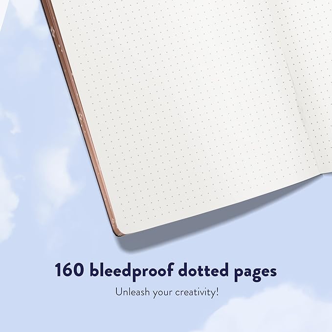 Bullet Dotted Journal by String and Space – Dot Grid Notebook, Dotted 170 GSM Paper – Kawaii Notebook, Handbound with Gift Box – 5.75 x 8.75