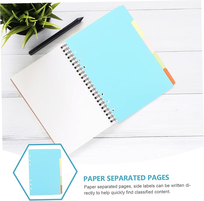 15Pcs Index Dividers for Binders Portable Tab Separators Paper Binder Tabs for Office School and Household Organization Replaceable and Decorative Document Separators