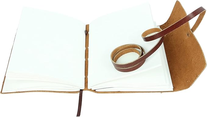 Handmade Leather Journal | Writing Diary | Bound Daily Notepad For Men & Women Unlined Paper Medium, writing pad gift for artist, sketch
