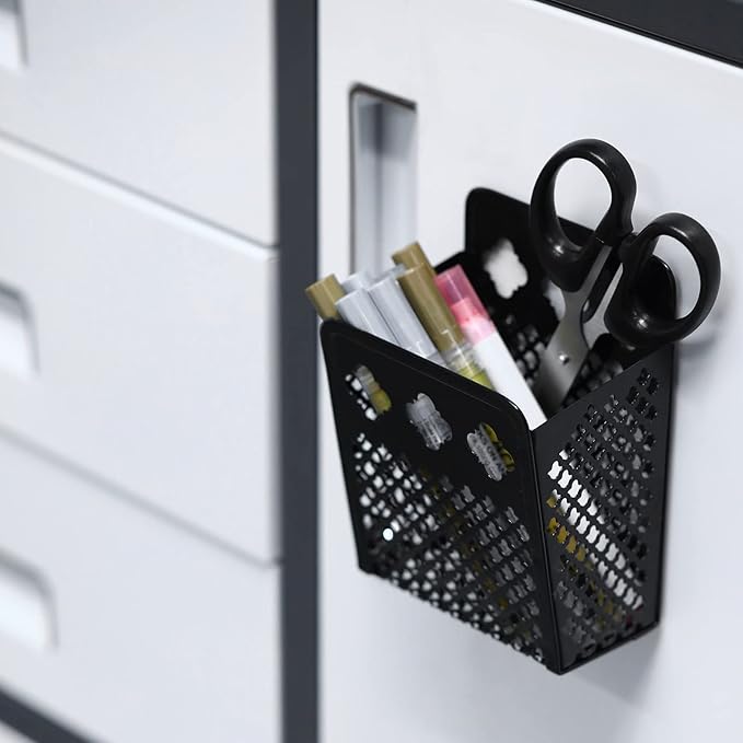 Magnetic Pencil Holder - Magnetic Locker Organizer, 1 Pack Pen Holder Locker Accessories for School and Office (1 Pack Black)