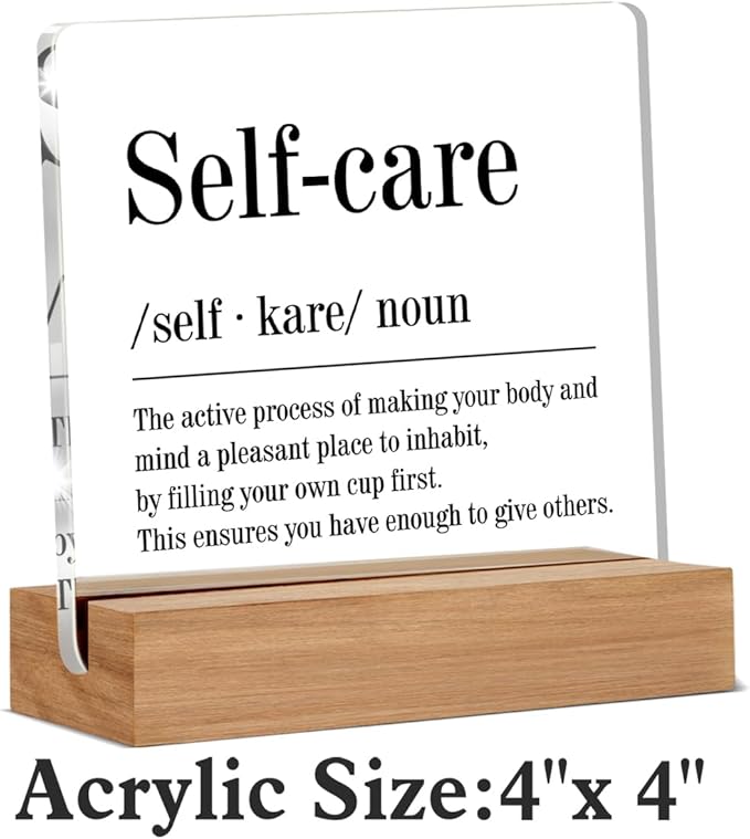 Spa Decor for Spa Room, Self Care Gifts for Women Men, Mental Health Gifts, Self Care Definition Massage Room Bathroom Decorative Signs Plaque