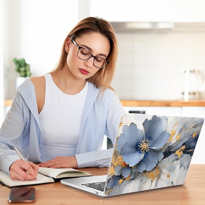 Teryeefi 3D Print Hard Shell Case Compatible with MacBook Pro 16 inch, M4 M3 M2 M1 Chip Pro Max 2025 2024-2021,fits Model A3403 A3186 A2991 A2780 A2485 with Type C Adapter & Keyboard Skin,Art Floral