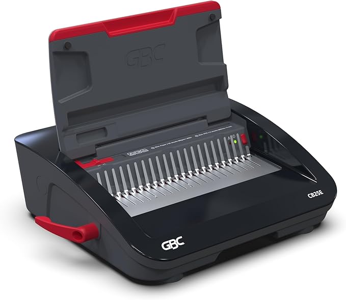 GBC Binding Machine, CB25E CombBind Electric Punch and Bind Machine, Punches 25 Sheets, Binds 500 Sheets (WSM200027)