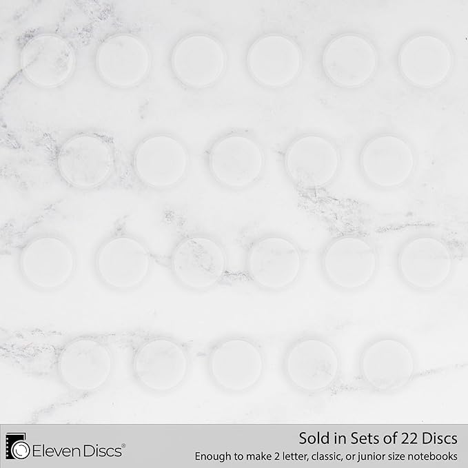 ¾-Inch Transparent Plastic Discbound Expansion Discs for Custom Notebook and Planner - Compatible with Circa, Arc, TUL (Set of 22)