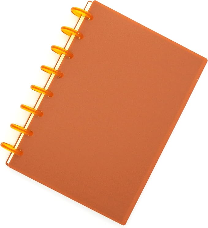 100pcs Discbound Notebook Discs DIY Planner Accessories fits for Tul,Levenger,Arc,Happy Planner,Talia(Transparent Orange,0.7inch/18mm)