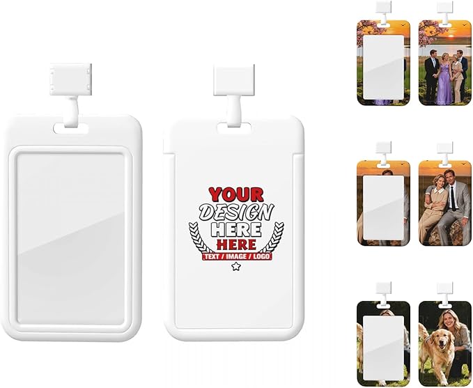 Custom Id Badge Holder Customizable Personalized Id Card with Photo Logo for Employee Work Office Staff Name Tag