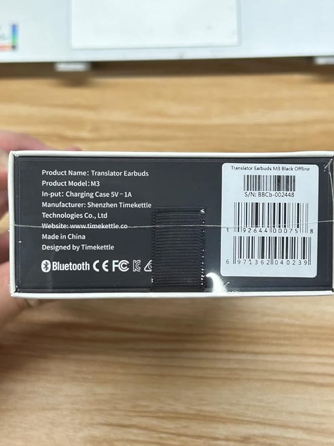 Timekettle M3 Language Translator Earbuds, Two-Way Translator Device with APP for 40 Languages and 13 Offline Translation Packs, Fast Reaction with Revolutionary Al Semantic Tech, Offline Version