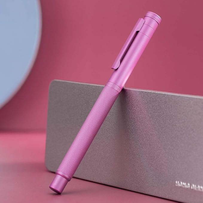 Hongdian 1851 Pink Forest Fountain Pen Medium Nib, Classic Design with Converter and Metal Pen Case