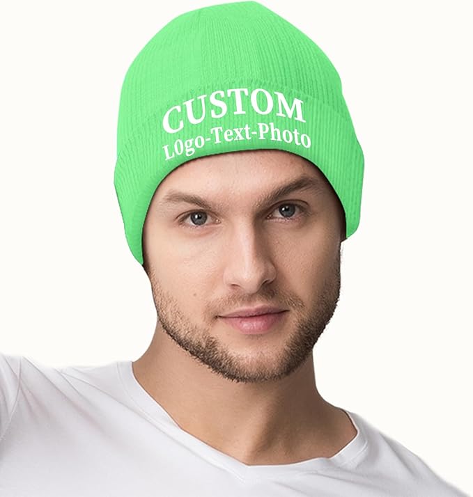 Custom Beanie for Men Women Bulk Custom Winter Hat Beanies with Logo Text Image Personalized Knit Hats Gifts for Business