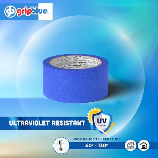 Blue Painters Tape 2 Inch Wide, 1 Roll Masking Tape - Perfect for Precise Lines on Walls & Trim, Multi-Surface, Residue-Free, Easy Removal - Ideal for Indoor & Outdoor Use, 1.88in x 60yds