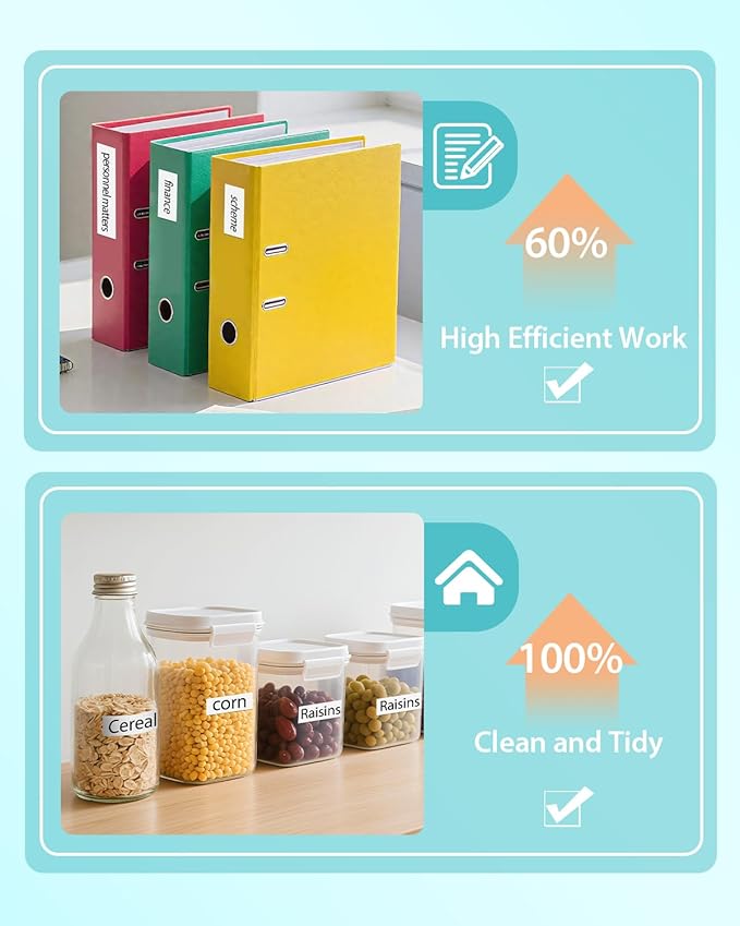 Tze Label Maker Tape 12mm 0.47 Laminated White Compatible for Brother Tze-231 Tz-231 Tz Refill Work for Ptouch PTD220 PTD210 PTH110 PTH111 PTD600 PTD200 PTD410, Black on White, 1/2' x 26.2', 6 Pack