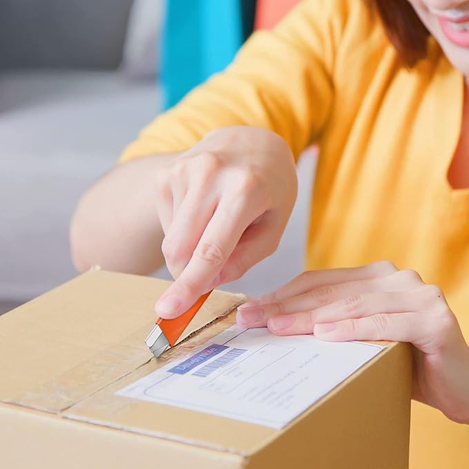 DIYSELF 24-Pack Utility Knife, Retractable Box Cutter for Cartons, Cardboard and Boxes, Boxcutter, Small Box Knife, Box Cutters Bulk (Orange)