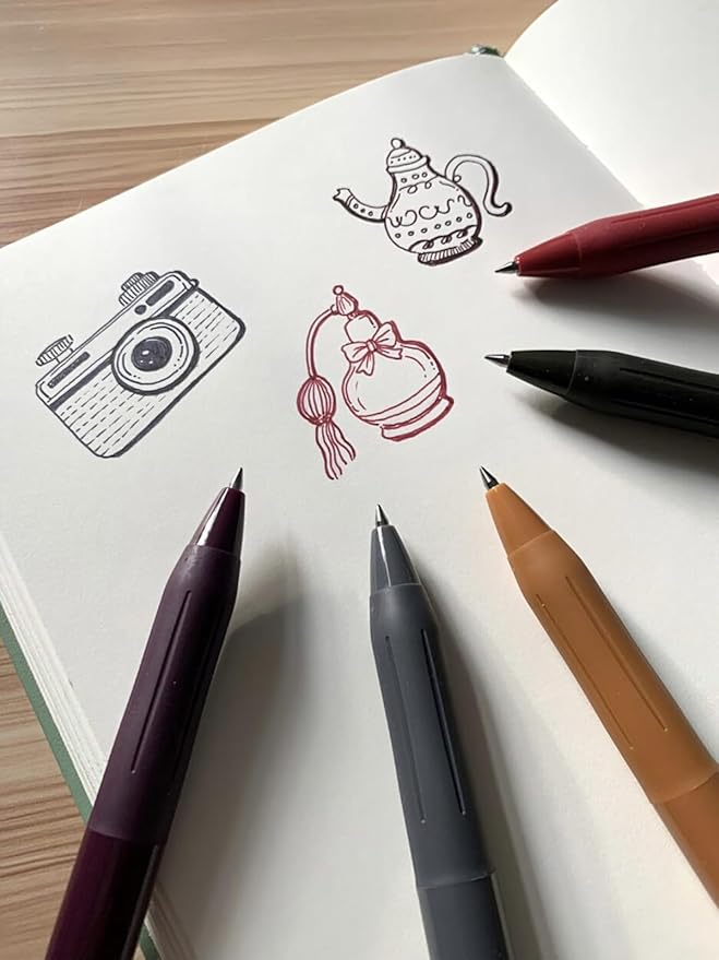 Zebra Pen Sarasa Clip Retractable Gel Pen, 0.5mm Fine Point, Assorted Vintage Light Colors, Ideal for School Supplies and Teacher Supplies, 5-Pack (47445)