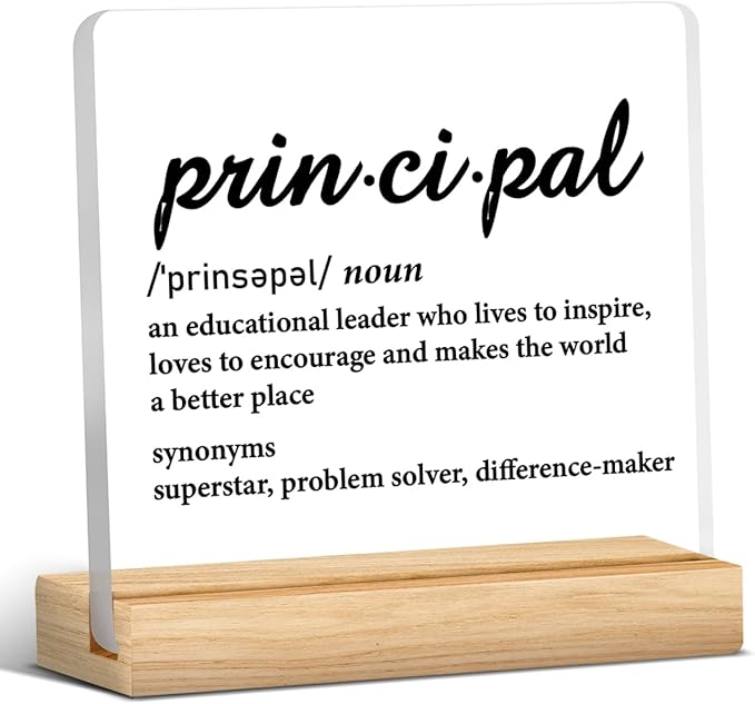 School Principal Appreciation Gifts for Men Women, Principal Definition Acrylic Desk Sign Decor