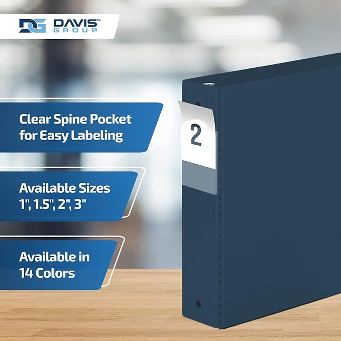 Premium Economy 6-Pack 3-Ring Binders for School or Office, Round-Ring Binders, 2 Inch, Navy Blue