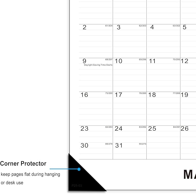 TOWWI 2025-2026 Desk Calendar, 17"x12" Desktop Monthly Calenda for Home, Office, Family with To-do List, Ruled Blocks, Corner Protectors