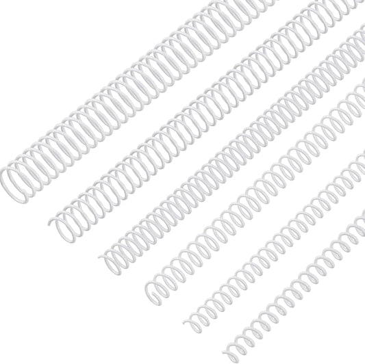 Leinuosen 120 Pack Plastic Spiral Binding Coils Kit Spirals Multi Size Coils for Binding Binder Combs Spines(1/4 5/16 3/8 1/2 5/8 3/4 Inch,White)