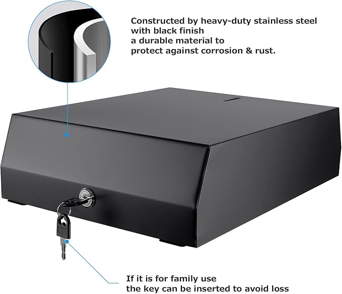 Paper Towel Dispenser Wall Mount Commercial c fold Multifold Trifold, Touchless Hand Towel Dispenser with Lock, (Matte Black)