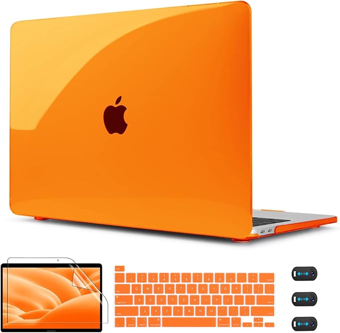 CISSOOK for MacBook Pro 13 inch Case Orange A2338 A2251 A2289 2020-2025 Release, Hard Shell Case with Keyboard Cover for MacBook Pro 13 Inch M1 M2 -Orange