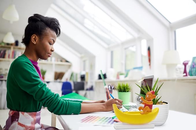 Amazeko Clapping Monkey Tape Dispenser with Cymbals, Fun Animal Desk Decor, 1 in Core, Non-Slip Weighted Banana
