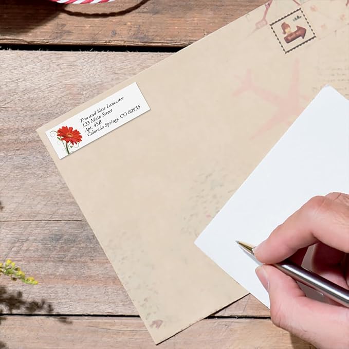 Colorful Images Floral Whispers Return Address Mailing Labels, Personalize with Name & Address, Set of 240 Self Adhesive, Easy Peel Flat Label Sheets, Small, 4 Designs