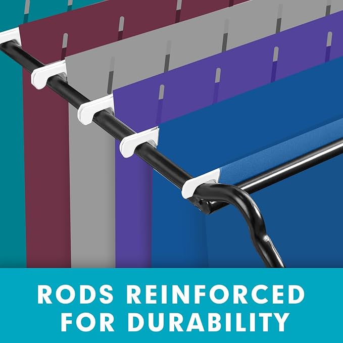 Hanging File Folders, RAZCC 60 Pack Reinforced Hanging Folders Legal Size, Designed for Bulky Files, Filing Cabinet, Adjustable Tabs, Assorted Colors