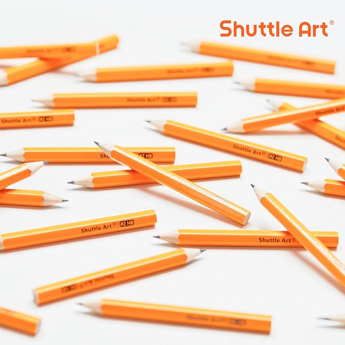 Shuttle Art 360 Pack #2 HB Golf Pencils, Wood-cased 3.5” Mini Pencils Bulk, Pre-sharpened Small Pencil for Kids Teachers Writing Marking Sketching, Classroom Essentials, Back to School Supplies