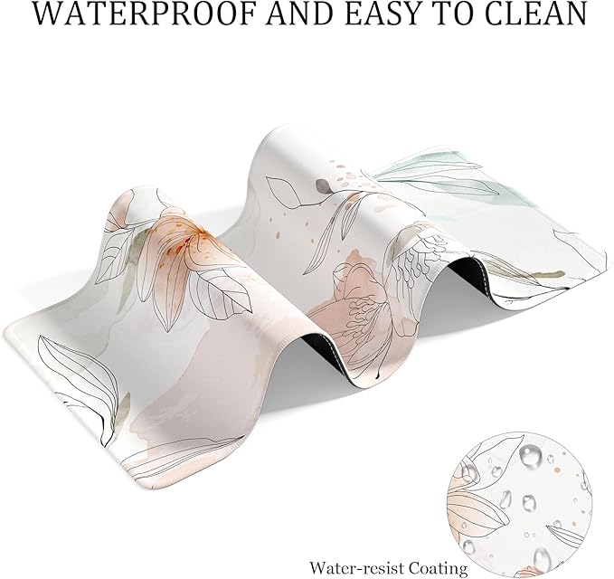 Desk Mat, 32" x 16" XXL Extended Large Gaming Mouse Pad, Desktop Decor Desk Pad, Cute Men Women Office Supplies and Accessories, XL Mouse Mat for Laptop & Keyboard, Watercolor Flowers