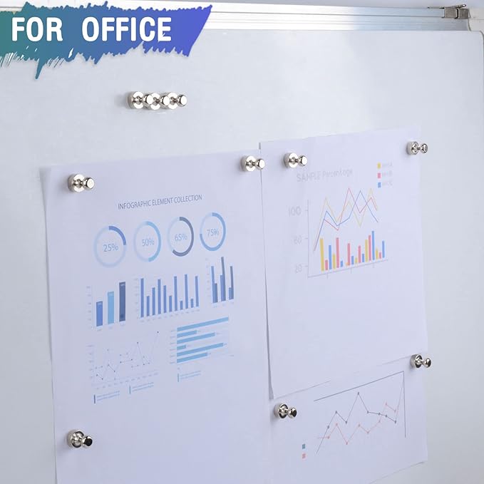 22Packs Neodymium Fridge Magnets, Strong Magnets for Whiteboard, Push Pin Magnet, Small Strong Neodymium Refrigerator Magnet for Office, Kitchen, Adults, Home