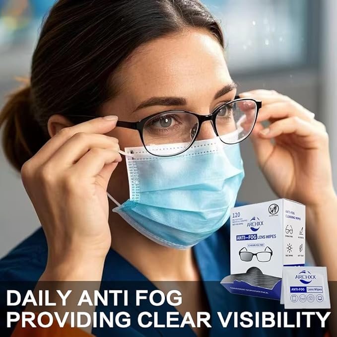 Anti Fog Wipes for Glasses, 240 Count,Pre-Moistened Cleaning Wipes, Lens Cleaner Wipe for Eyeglasses,Sunglasses,Goggles,Screen,Phone,Individually Wrapped Eye Glasses Cleaner