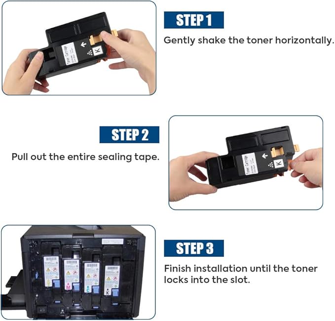 Dell 1250 Compatible Toner Cartridge Replacement for use in Dell 1250c Dell 1350cnw Dell 1355cn 1355cnw 1755nf 1755nfw c1760nw c1765nf c1765nfw Printer (KCMY, 4-Pack)