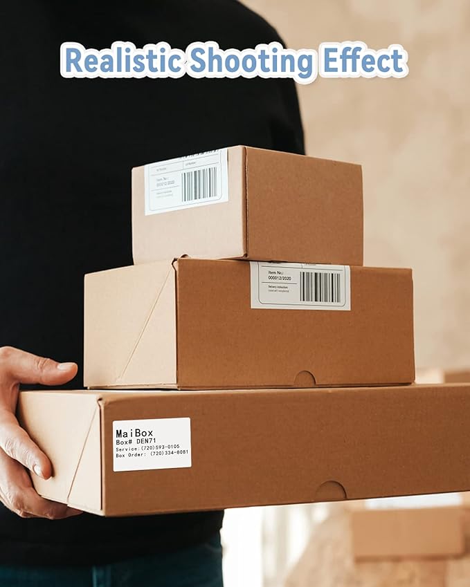 Phomemo 3"x2" Thermal Labels Roll - 1240 PCS Label Stickers for Small Business Supplies - Commercial Grade Logo Stickers for Business Customized - Waterproof Shipping Labels for Thermal Printer